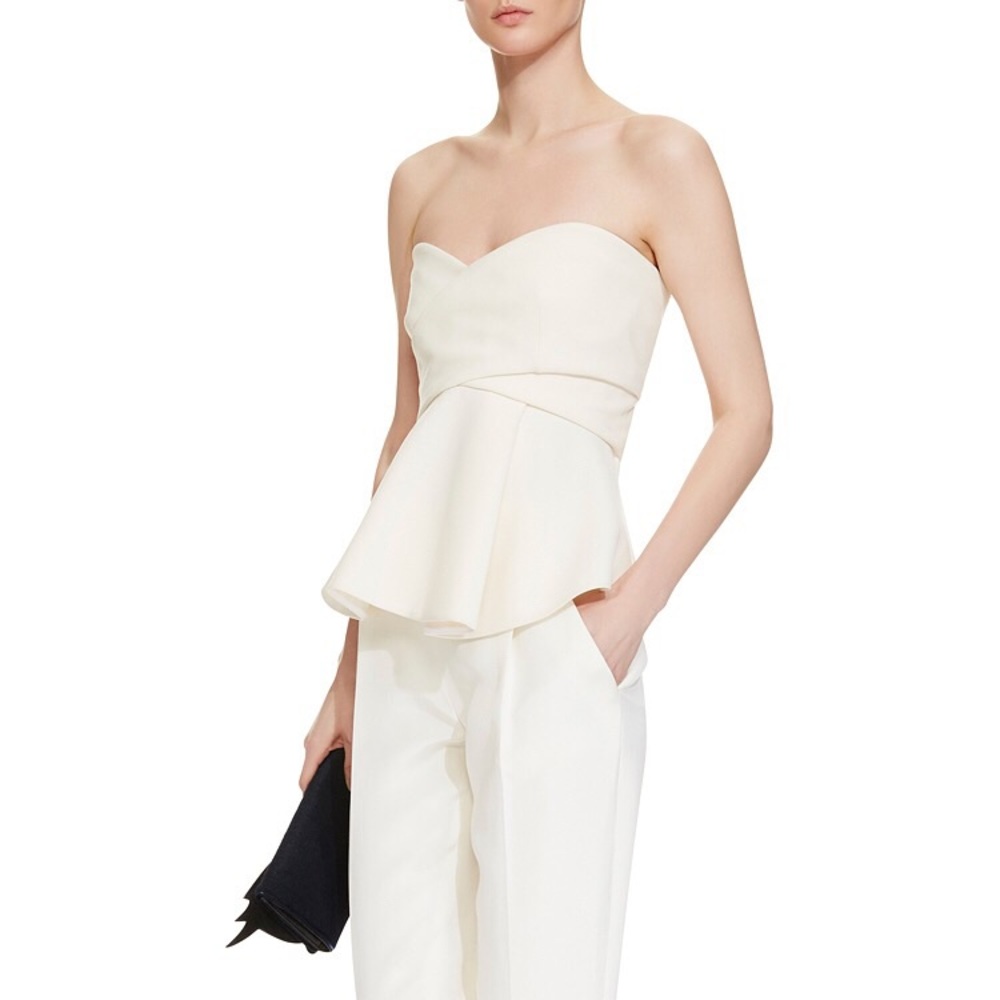 Derek Lam 10 Crosby Strapless Peplum Backless Top